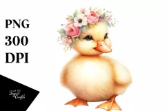 Cute Baby Duck Sitting PNG Product Image 1