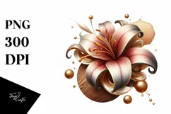 Abstract Glossy Lily Round Wood Splash Product Image 1