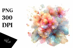 Shiny Begonia Watercolor Splash PNG Product Image 1