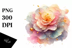 Shiny Begonia Watercolor Splash PNG Product Image 3