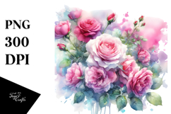 Vibrant Pink Roses PNG Product Image 1