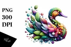 Abstract Vibrant Duck Made of , PNG Product Image 1