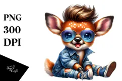 Cute Baby Deer Happy PNG Product Image 1