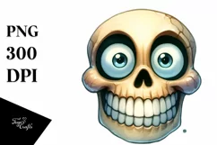 Simple Goofy Smile Skull | Halloween Clipart Product Image 1