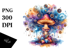 Vibrant Celestial Mushroom, PNG Product Image 1
