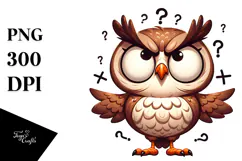 Cartoony Digital Owl PNG Product Image 1