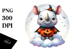 Cute Baby Rhino Halloween PNG Product Image 1