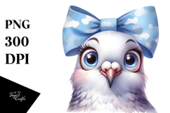 Dove Portrait Confused Goofy Clipart Product Image 1