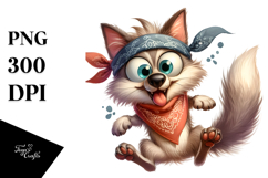 jumping Wolf with Sparkling Eyes PNG Product Image 1