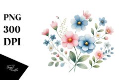 Cute Flower Watercolor PNG Product Image 1