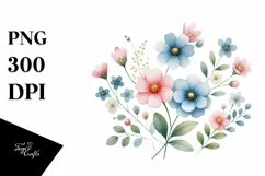 Cute Flower Watercolor PNG Product Image 1