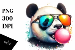 Quirky Colorful Panda, High Detail | Sublimation Clipart Product Image 3
