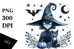 Evil Witch with Cat PNG Product Image 1