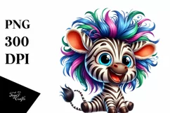 Colorful Baby Zebra Cartoon | Sublimation | Clipart Product Image 3