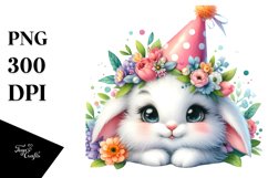 Baby Bunny with Spring Clothes, Vibrant PNG Product Image 1