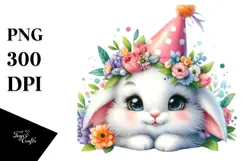 Baby Bunny with Spring Clothes, Vibrant PNG Product Image 1