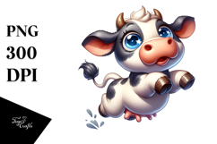 Cartoon Cow with Large Udder, PNG Product Image 1