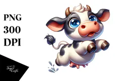Cartoon Cow with Large Udder, PNG Product Image 1