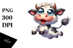 Cartoon Cow with Large Udder, PNG Product Image 1