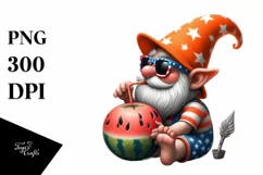 Digital Painting Gnome in Beach Wear | Sublimation Clipart Product Image 3