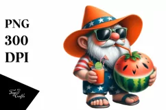 Digital Painting Gnome in Beach Wear | Sublimation Clipart Product Image 3