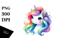 A Cute Baby Unicorn in Style PNG Product Image 1
