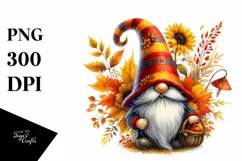 Detailed Vibrant Autumn Gnome PNG Product Image 3