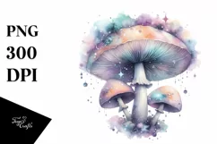 Mystical Mushroom,Watercolor Splash PNG Product Image 1