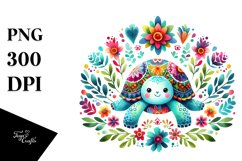 Turtle Floral | Sublimation Clipart Product Image 3