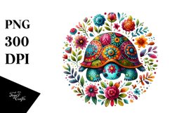 Colorful Turtle Floral Watercolor Product Image 3