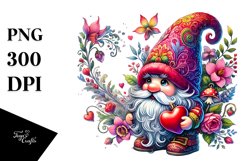 Detailed Valentines Gnome PNG Product Image 1