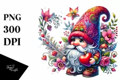 Detailed Valentines Gnome PNG Product Image 1