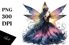 Creative Gothic Fairy on Star, PNG Product Image 1