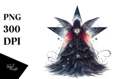Creative Gothic Fairy on Star, PNG Product Image 1