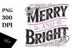 Retro Merry and Bright Christmas Png Product Image 5
