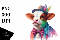 Colorful Baby Cow on Broadway Stage PNG Product Image 1