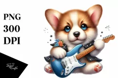 Rock Star Pembroke Welsh Corgi | Sublimation | Clipart Product Image 3