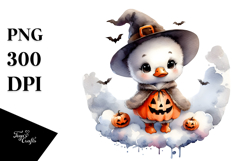 Cute Baby Swan Halloween Washed Watercolor PNG Product Image 1