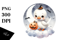 Cute Baby Swan Halloween Washed Watercolor PNG Product Image 1