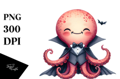 Funny Wimsical Octopus Dressed as Vampire | Sublimation | Product Image 1