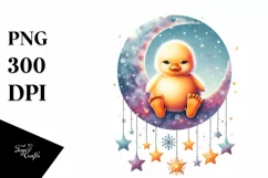 Baby Duck with Snow Flakes, High-Quality PNG Product Image 1