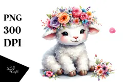 Cartoon-Style Flower Crown Otter PNG Product Image 1