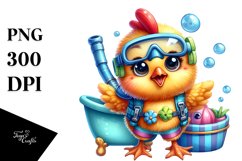 Cute Baby Chicken with Snorkel Set PNG Product Image 1