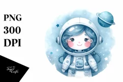 Whimsical Astronaut Girl | Summer Clipart Product Image 3