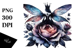 Gothic Fairy with Flower in Mouth, PNG Product Image 1