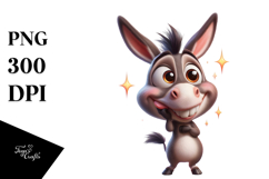 Silly Donkey with Sparkling Eyes PNG Product Image 1
