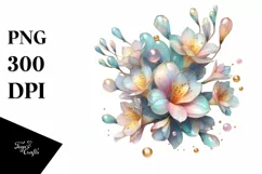 Abstract Shiny Freesia Clipart, High-Quality PNG Product Image 1