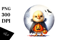 Cute Baby Chicken Halloween PNG Product Image 1