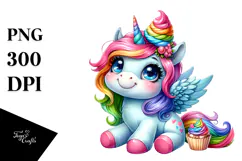 Cute Baby Unicorn, PNG Product Image 1