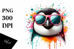 Quirky Colorful Penguin Sunglasses | Clipart Product Image 1